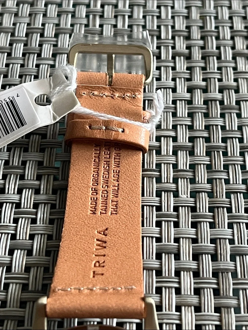 Tan Leather Strap Watch with Cream Dial